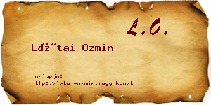 Létai Ozmin névjegykártya