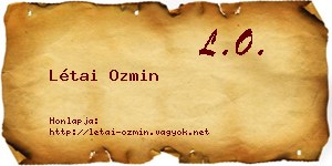Létai Ozmin névjegykártya
